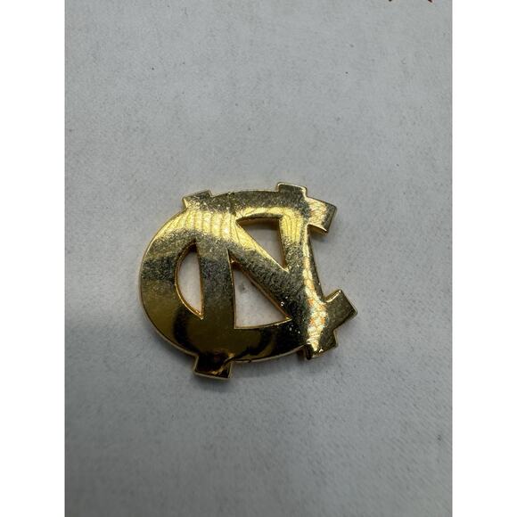 Vintage Gold Colored NC Letters Lapel Pin - Picture 1 of 3